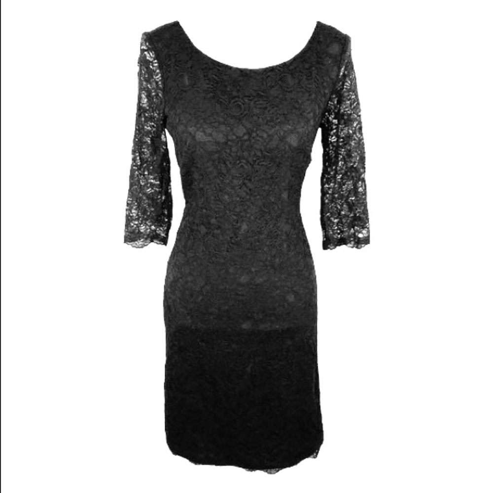 Banana Republic black lace 3/4 sleeve sheath dress